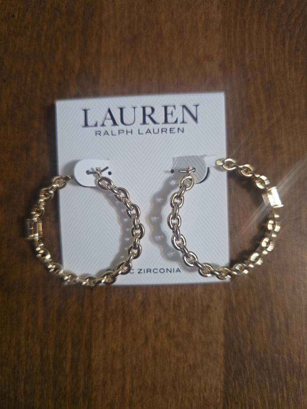Lauren Ralph Lauren Gold Chain-Link Hoop Earrings